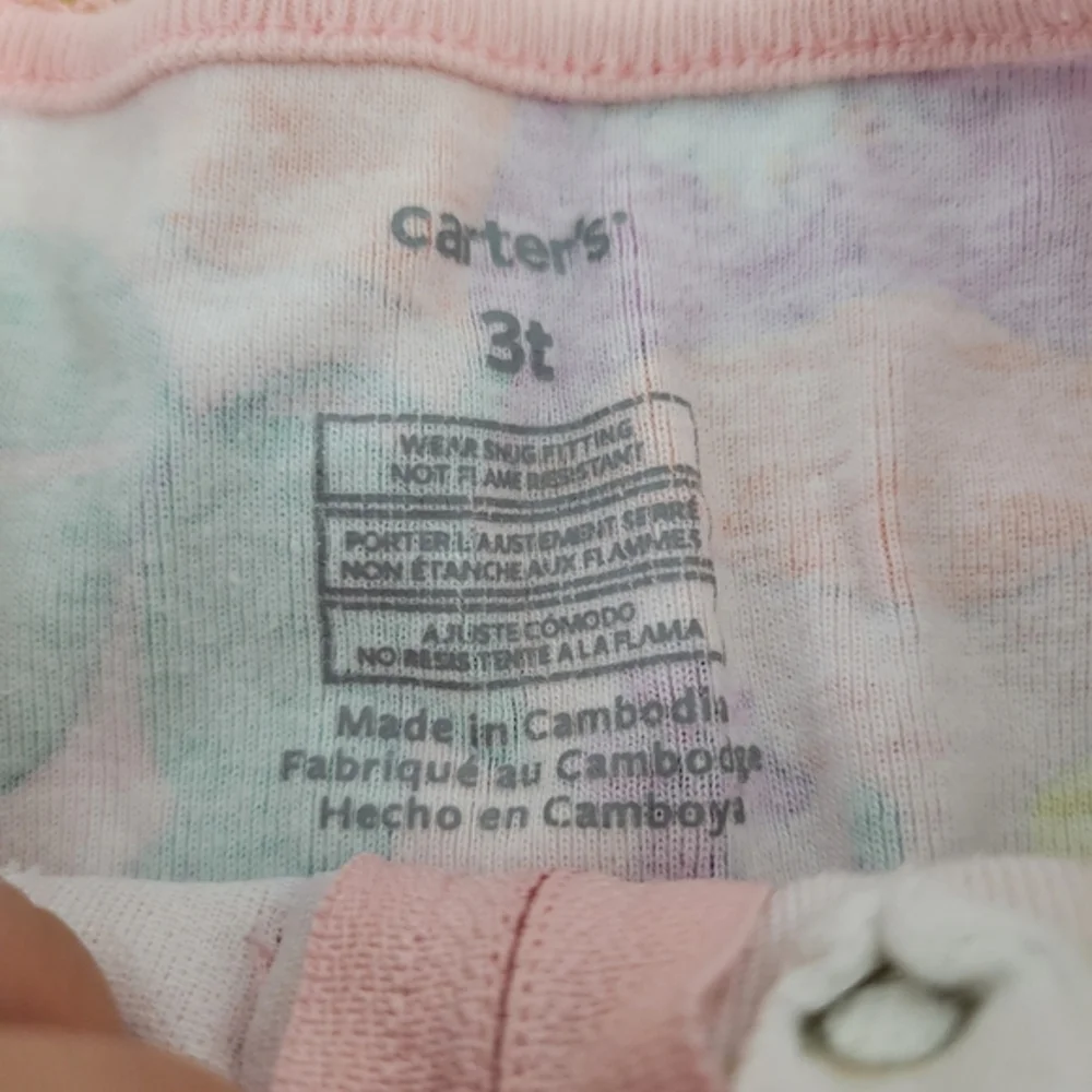 Carter's Children' Place Toddler Girl Zippered Pajamas‎ Size 3T Floral Bananas